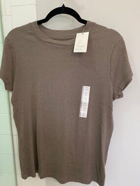 A New Day Women's Slim Fit Short Sleeve Ribbed Casual Top Size XLarge